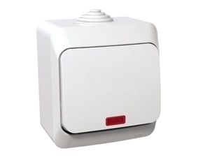 SCHN WDE000561 Cedar Plus IP44 - Přepínač střídavý s orientační kontrolkou řazení 6So, bílý