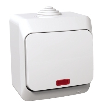 SCHN WDE000561 Cedar Plus IP44 - Přepínač střídavý s orientační kontrolkou řazení 6So, bílý