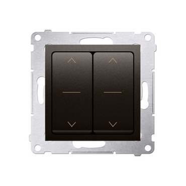 Spínač žaluziový SIMON DZW2.01/46, třípolohový 2 násobný, řazení 1-0-2, hnědá metalizovaná