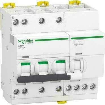 SCHN A9DC3713 Chránič-jistič Acti9 iCV40N 3P+N 13A C 6kA 30mA A RP 0,62kč/ks