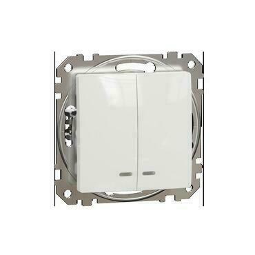 SCHN SDD111105L Sedna D/E - Přepínač sériový řazení 5So orientační kontrolka, Bílá