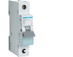 Jistič jednopólový HAGER MBS150 1 pól. 50A, char.B, 6 kA, bezšroubové svorky