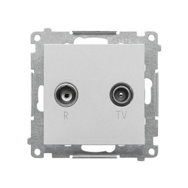SIMON TAK.01/143 Zásuvka anténní R-TV koncová oddělená (přístroj s krytem), 1x vstup: 5÷862 MHz bílá