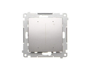 Stmívač tlačítkový SIMON DESL1W.01/43, Wi-Fi, stm. LED 230 V, s LED podsv., stříbrná metalíza