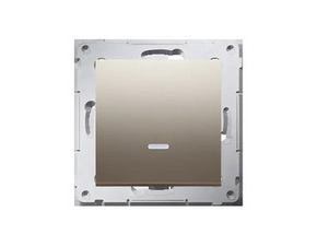 Přepínač střídavý SIMON 54 DW6AL.01/X/44, s orientačním LED podsvětlením, řazení 6So, zlatá metalíza