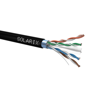 Intelek SXKD-6-FTP-PE  Venkovní instalační kabel Solarix CAT6 FTP PE Fca 500m/cívka černý