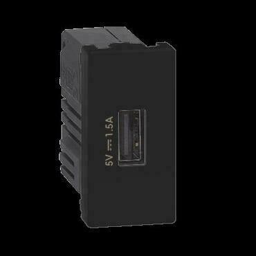 SIMON K126C/14 USB nabíječka K45 USB 2.0 - A 5V DC 1,5A 45×22,5mm grafit