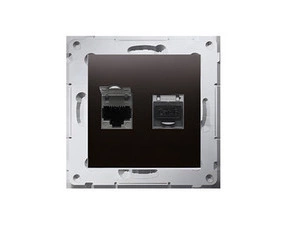 Zásuvka datová SIMON 54 D62E.01/48, stíněná 2 nás. RJ45 kat. 6 s cl., antracitová metalíza