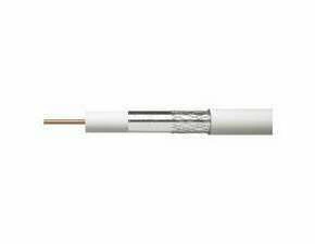 Kabel koaxiální EMOS CB50F, PVC, průměr vodiče 0,9mm, průměr pláště, 6,3mm, vnitřní, bílý, 100m