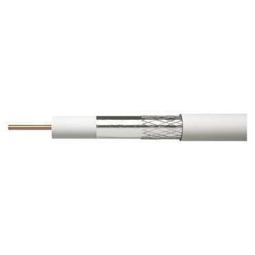 Kabel koaxiální EMOS CB50F, PVC, průměr vodiče 0,9mm, průměr pláště, 6,3mm, vnitřní, bílý, 100m
