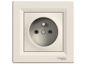 SCHN EPH2800123 Asfora - Zásuvka 2P+PE 250V 16A, krémová