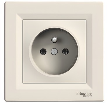 SCHN EPH2800123 Asfora - Zásuvka 2P+PE 250V 16A, krémová