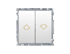 Ovladač žaluziový SIMON BASIC BMZ1.01/11, řazení 1/0+1/0 s blokováním, 10 A/250 V~, šroubové svorky,