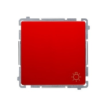 Ovladač zapínací SIMON BASIC BMS1.01/22, řazení 1/0, 10 A/250 V~, bezšroubové svorky, červená