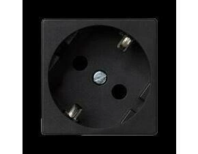 Zásuvka K45 SIMON K01/14, 1 nás., Schuko, natoč. dutina, 16A/250V~, šr. sv., šedá grafit