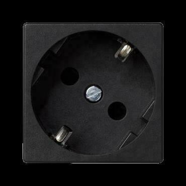 Zásuvka K45 SIMON K11/14, 1 nás., Schuko, natoč. dutina, 16A/250V~, bezšr. sv., šedá grafit