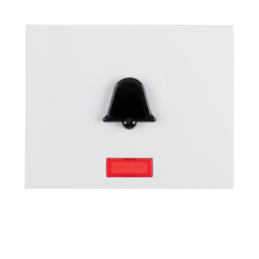 HAG 16517209 Kolébka s červenou čočkou a hmatným symbolem - zvonek, Berker K.1, bílá, lesk