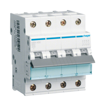 Jistič čtyřpolový HAGER MBN450 4 pól. 50A, char.B, 6 kA