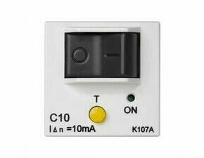 Chránič proudový SIMON K107A/9, K45, 10 A / 10 mA, 45 x 45 mm, bílá