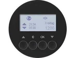 HAG 85745131 KNX RF žaluziové spínací hodiny bezdrátové, Berker R.1/R.3, černá, lesk