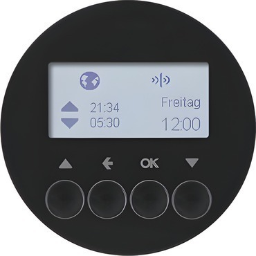 HAG 85745131 KNX RF žaluziové spínací hodiny bezdrátové, Berker R.1/R.3, černá, lesk