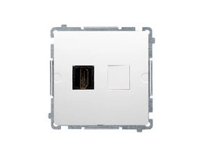 Zásuvka HDMI SIMON BMGHDMI.01/11, 1 násobná (přístroj s krytem), bílá