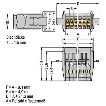 WAGO 769-602/005-000 1vodičový konektor s pájecími piny