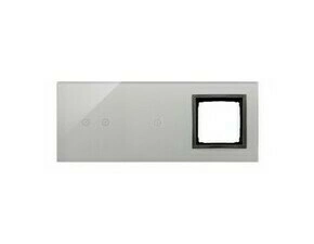 Kryt dot. ovl. SIMON DSTR3210/72, 3 ovl. Simon 54 Touch, 2 dotyk.+1 dotyk.+1 otv, bouř./černá met.