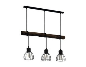 EGLO HL/3 E27 SCHWARZ/HOLZ 'HORNINGTOPS'