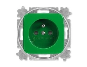 Zásuvka jednonásobná ABB Reflex SI 6619B-A06357 Z, zelená, s clonkami (typ 6619)