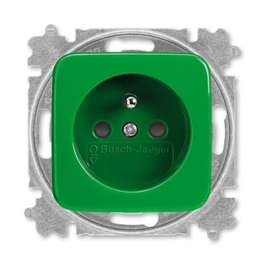 Zásuvka jednonásobná ABB Reflex SI 6619B-A06357 Z, zelená, s clonkami (typ 6619)