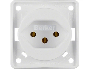 HAG 962492502 Zásuvka s ochr. kontaktem, CH - typ 13, Integro přístroje, bílá, mat