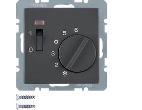 HAG 20316086 Termostat, pokojový, 24 V s rozpínacím kontaktem, centrálním dílem, vypínačem a LED, Be