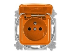 Zásuvka jednonásobná ABB Reflex SI 6619B-A06387 P, oranžová, s víčkem (typ 6619)