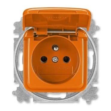 Zásuvka jednonásobná ABB Reflex SI 6619B-A06387 P, oranžová, s víčkem (typ 6619)