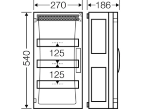 HEN FP 1319 Jističová skříň 3x 12 modulů, se svorkovnicí PE/N, bez bočních stěn