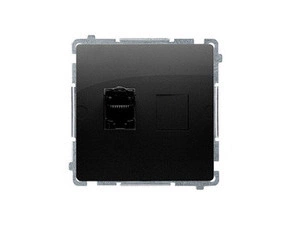 Zásuvka datová SIMON BM61E.01/49, 1násobná stíněná RJ45 kat. 6, s protiprachovou clonkou,černá matná