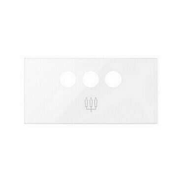 Kryt 3RCA zásuvky SIMON 10001093-130, přístroj 1/2, bílá