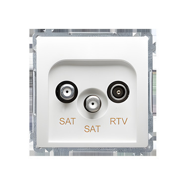Zásuvka anténní SIMON BASIC BMZAR+SAT3.1-P2.01/11, SAT+SAT+RTV, SAT: 5–2400 MHz, RTV:5–862 MHz, bílá