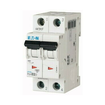 Jistič dvoupolový EATON 286570 PL6-C32/2 PL6, char C, 2-pólový, Icn=6kA, In=32A