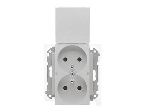 Zásuvka SIMON TGZ2BMCZ.01/143, 1 nás., IP44, cl., těsnění, hliníková mat