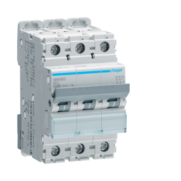 Jistič třípolový HAGER NBN363 3 pól. 63A, char.B, 10 kA