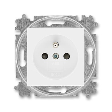 Zásuvka jednonásobná ABB LEVIT 6619H-A06357 03, clonky, bílá