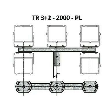 TR 3+2/114 - 2000 - PL držák pro reflektory PL, natáčení do stran