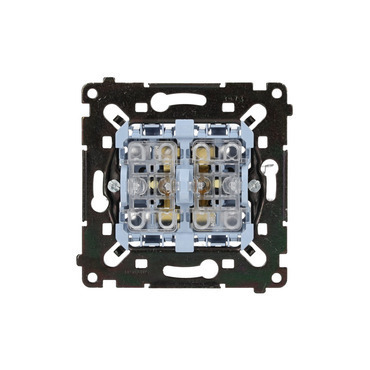 Spínač sériový SIMON SW5L2MR, 2násobný, s LED podsvětlením, řazení 5So, 10A/250V~,bezšroubové svorky