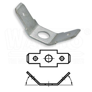 wpr9111 KONY-2V45-6308-M5-SN nýtovací kolík dvojitý úhlový 45o (DIN 46244), 6,3 x 0,8 mm, o M5, mosa