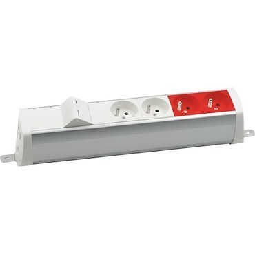 Blok zás. prohlub. SIMON 480 48230E220K00000-30, 2 zás.+2 zás.UPS+úhl. kryt 2xRJ45, šr., hliníková/b