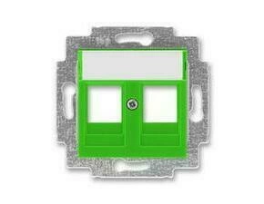 Kryt zásuvky ABB Levit 5014H-A01018 67, zelená, komunikační (2x), s kov. upevň. třmenem