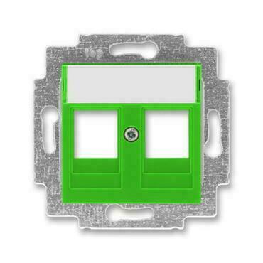 Kryt zásuvky ABB Levit 5014H-A01018 67, zelená, komunikační (2x), s kov. upevň. třmenem