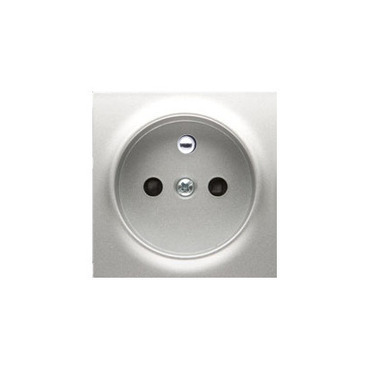 Kryt 1 násobné zásuvky SIMON DGZ1ZP/43, s uzemněním, se clonkami, stříbrná metalizovaná